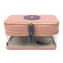 Necessaire Porta Remédio Jumbo em Couro e Vinil Personalizado