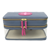 Necessaire Remédio Jumbo Oceano com Fúcsia Liso e Rosa Orquídea Pronta Entrega