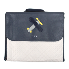 Quick Baby Change Little Plane em Couro Personalizado