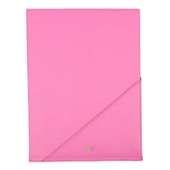 Porta Certidão de Nascimento Leoa Rosa Orquídea com Off White Liso Pronta Entrega