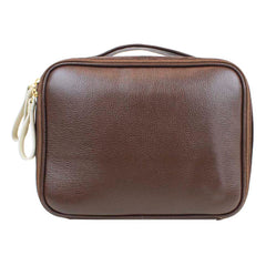 Necessaire Sarah Café com Off White Liso Pronta Entrega