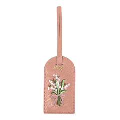 Tag de Mala Bordado Muguet em Couro Personalizada