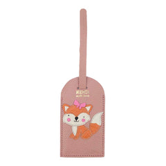 Tag de Mala Raposa Feminina Algodão Doce Liso com Rosa Orquídea Pronta Entrega