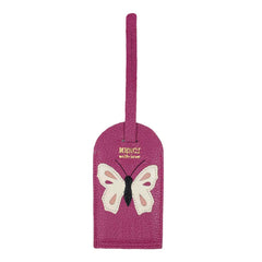 Tag de Mala Borboleta em Couro Personalizada