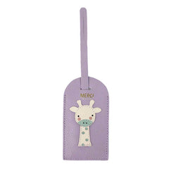 Tag de Mala Girafinha em Couro Personalizada