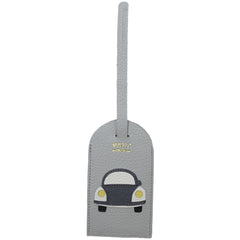 Tag de Mala Little Car Cinza Claro Liso com Chumbo Pronta Entrega