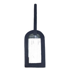 Tag de Mala Raquete Marinho Liso com Jade e Caramelo Liso Pronta Entrega