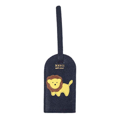 Tag de Mala Little Lion Marinho Liso com Lima Liso e Caramelo Liso Pronta Entrega