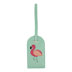 Tag de Mala Flamingo em Couro Personalizada