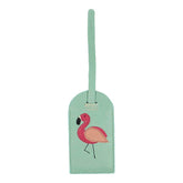 Tag de Mala Flamingo em Couro Personalizada
