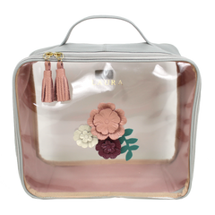 Necessaire Crystal G Le Jardin em Couro e Vinil Personalizado