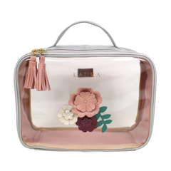 Necessaire Crystal M Le Jardin em Couro e Vinil Personalizado