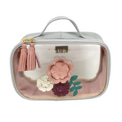 Necessaire Crystal P Le Jardin em Couro e Vinil Personalizado