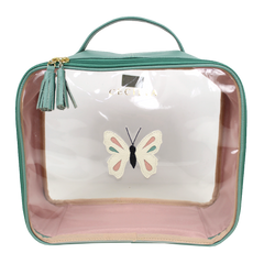 Necessaire Crystal G Borboleta em Couro e Vinil Personalizado