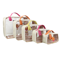 Kit Necessaire Crystal com 5 Balão Sarah em Couro Personalizada