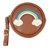 Porta Chupeta Arco Íris em Couro Personalizada