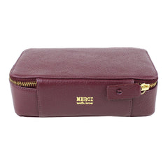 Porta Joias Lourdes Burgundy Liso Pronta Entrega