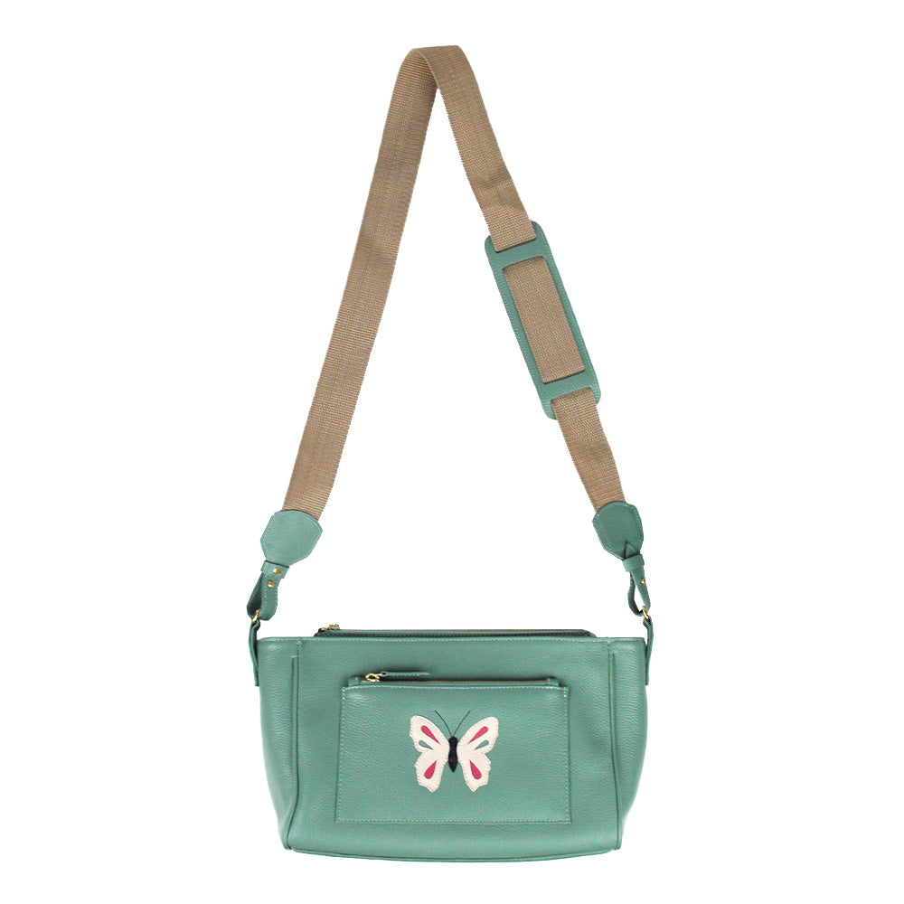 Bolsa Carrinho Borboleta em Couro Personalizada