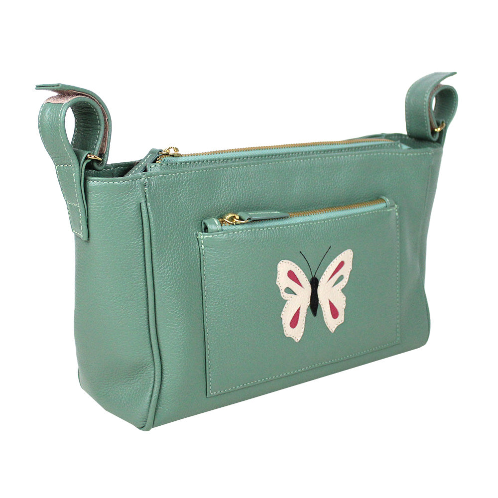 Bolsa Carrinho Borboleta em Couro Personalizada