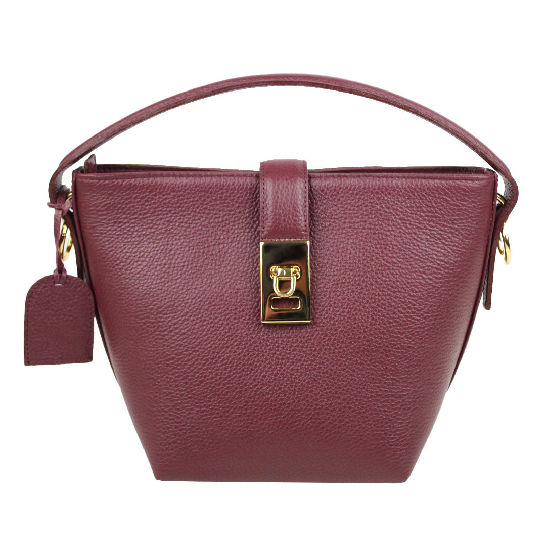 Bolsa Domenica Burgundy Liso Pronta Entrega