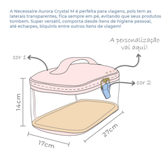 Necessaire Aurora Crystal M em Couro e Vinil Personalizado