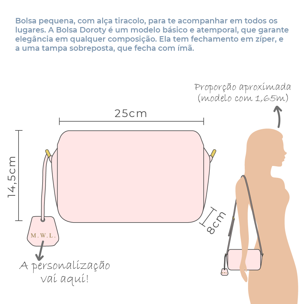 Bolsa Dorothy Algodão Doce Liso Pronta Entrega