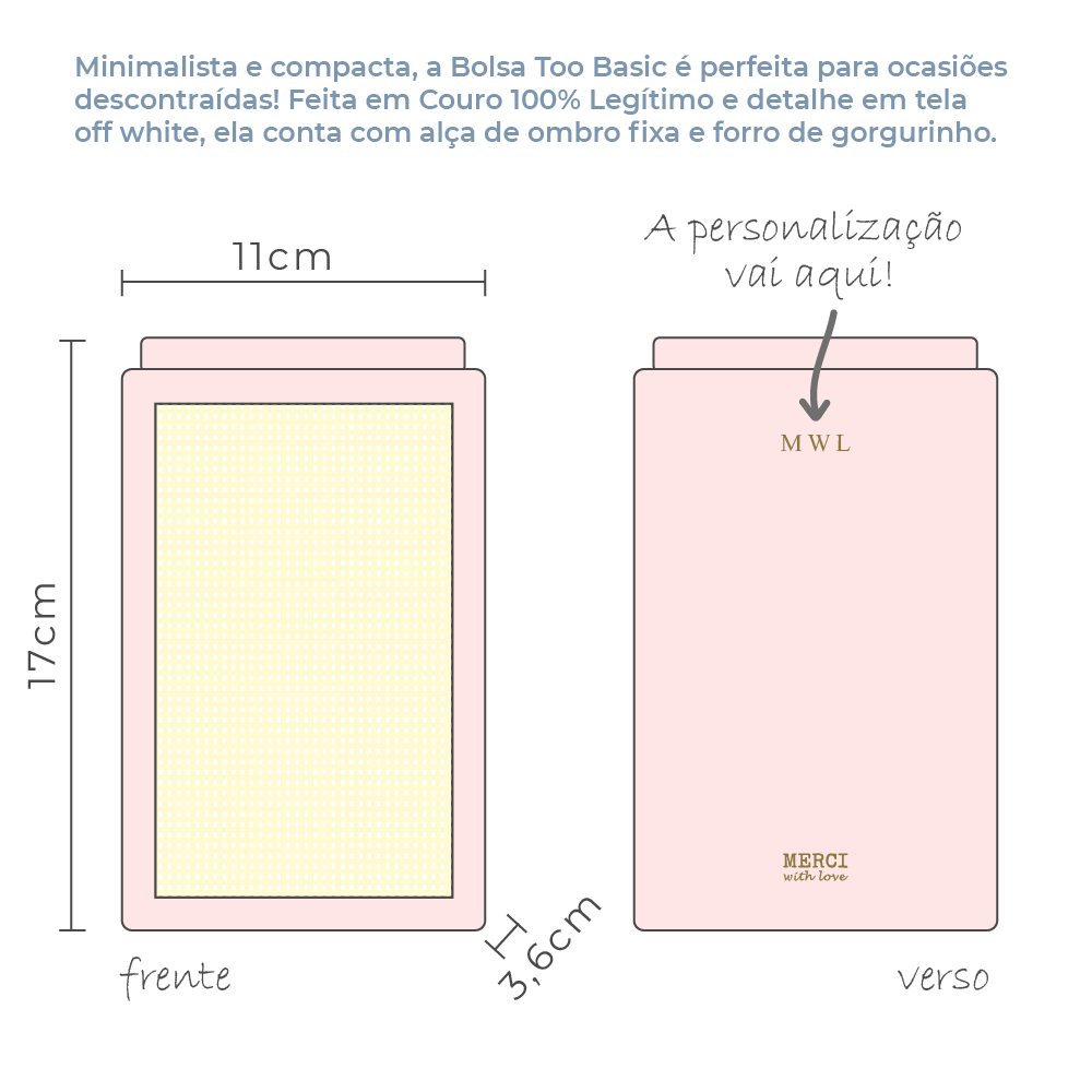 Bolsa Too Basic em Couro e Tela Personalizada