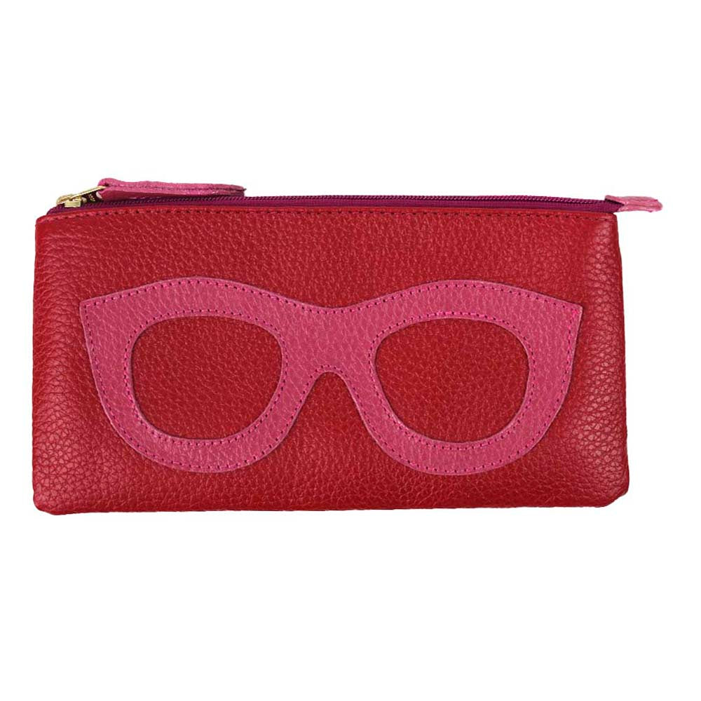 Porta Óculos Lunettes Vermelho Liso com Chiclete Pronta Entrega