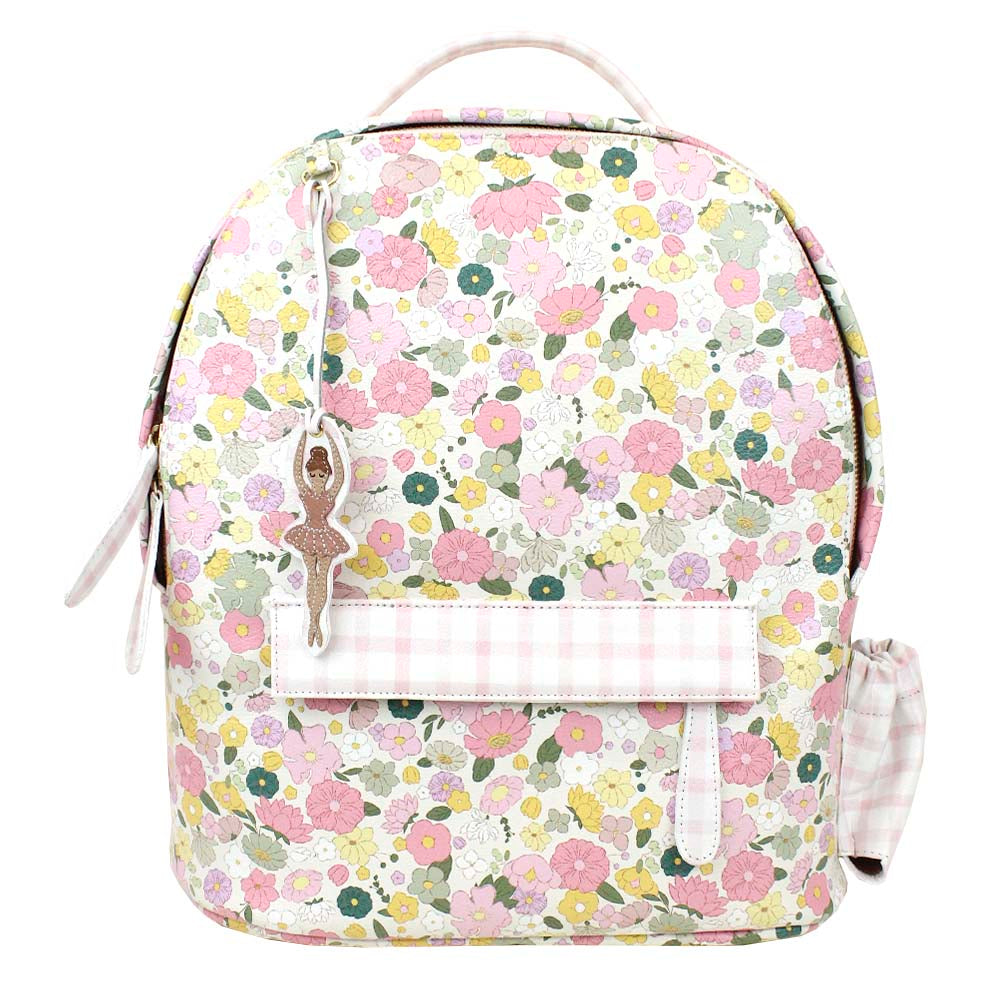 Mochila M Ballet Estampa Ditsy Rosa com Xadrez Rosa Pronta Entrega