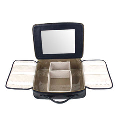 Beauty Box Slim com Espelho Tradicional Marinho Liso com Jade Pronta Entrega