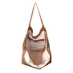 Bolsa Alix Camurça Caju com Caramelo Liso Pronta Entrega