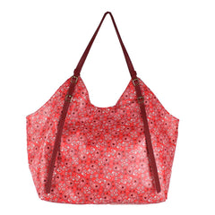 Bolsa Alix Estampa Paisley Vermelho com Burgundy Liso Pronta Entrega