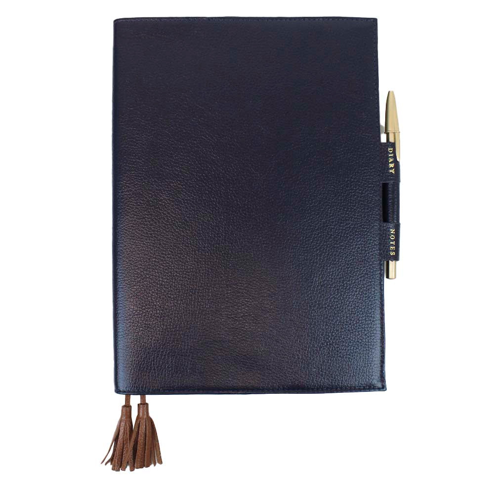 Caderno Toujours G Marinho Liso com Caramelo Liso Pronta Entrega