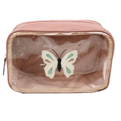 Necessaire Anne Beach Borboleta em Couro e Vinil Personalizada