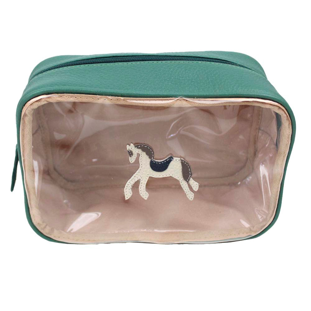 Necessaire Anne Beach Cavalo Joca em Couro e Vinil Personalizada