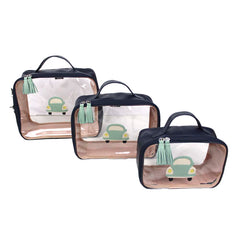Kit Necessaire Crystal com 3 Little Car em Couro Personalizada