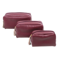 Kit Necessaire Julie com 3 Burgundy Liso com Rose Liso Pronta Entrega