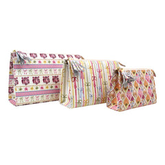 Kit Necessaire Louise Estampas Índia, Korea e Marrakech em Couro Personalizada