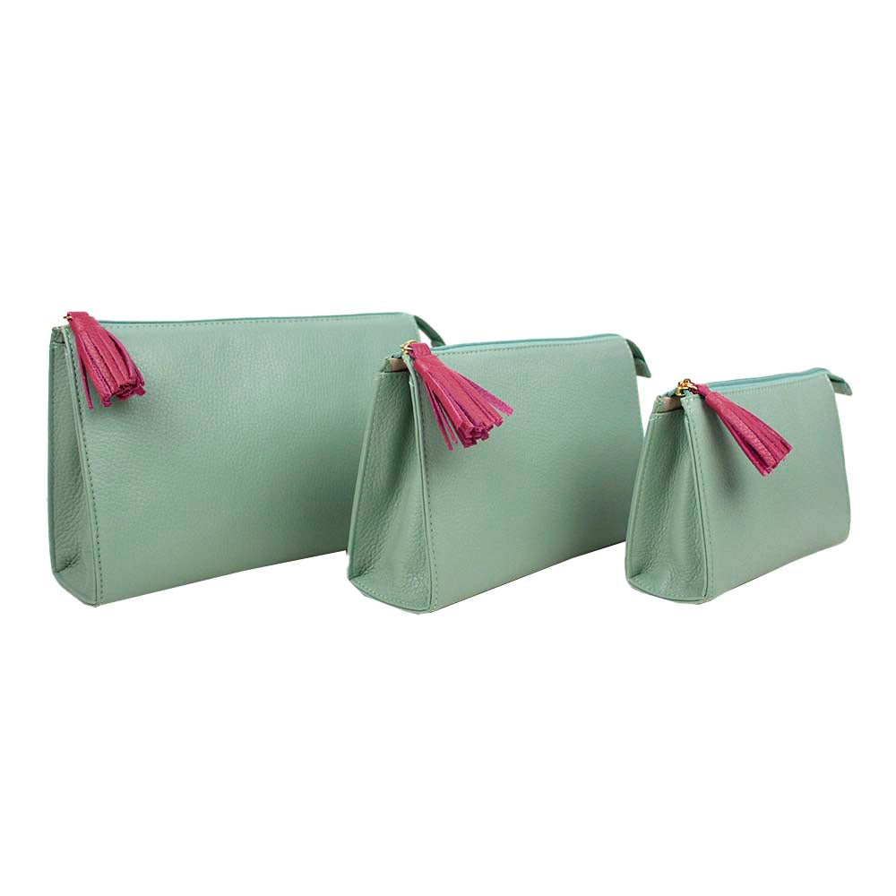 Kit Necessaire Louise Menta Liso com Chiclete Pronta entrega