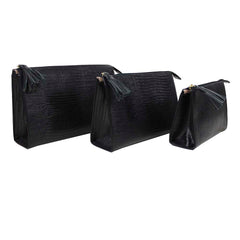 Kit Necessaire Louise Preto Paris com Preto Liso Pronta Entrega