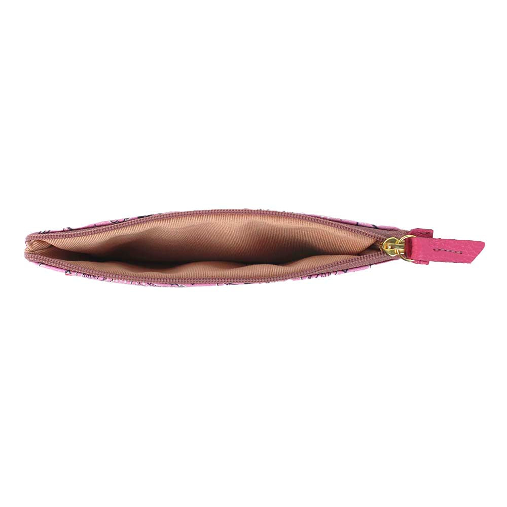 Porta Óculos Lunettes Estampa Paisley Rosa com Rosa Orquídea Pronta Entrega