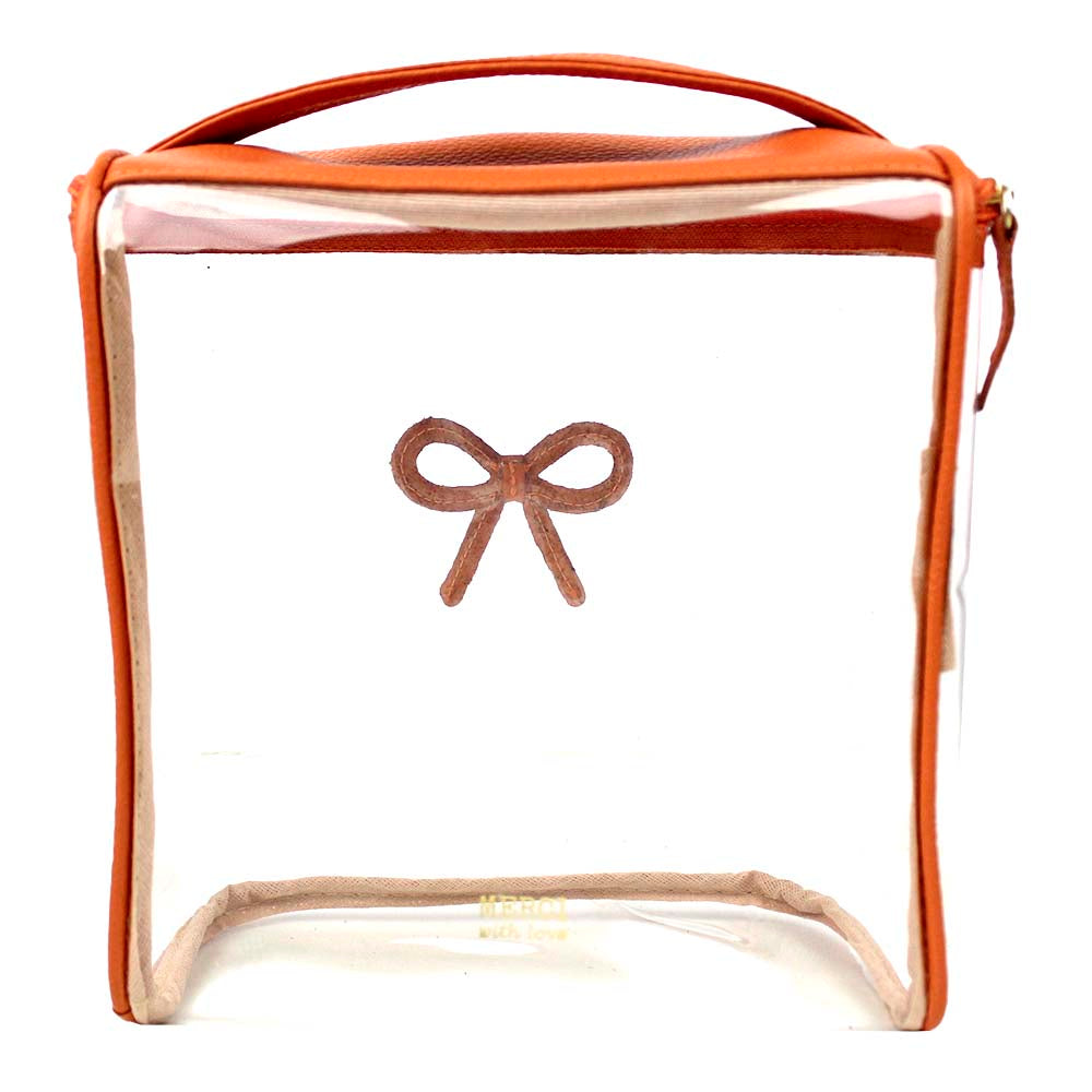Necessaire Mami Laço Rococó Tangerina Liso Pronta Entrega