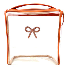 Necessaire Mami Laço Rococó Tangerina Liso Pronta Entrega