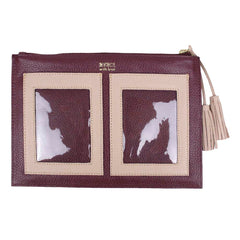 Necessaire + Porta Passaporte 4 Burgundy Liso com Rose Liso Pronta Entrega