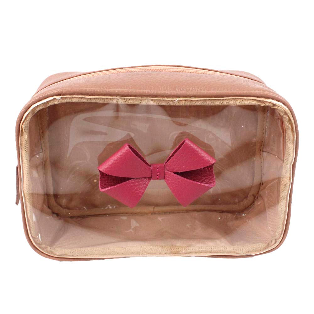 Necessaire Anne Beach Laço em Couro e Vinil Personalizada