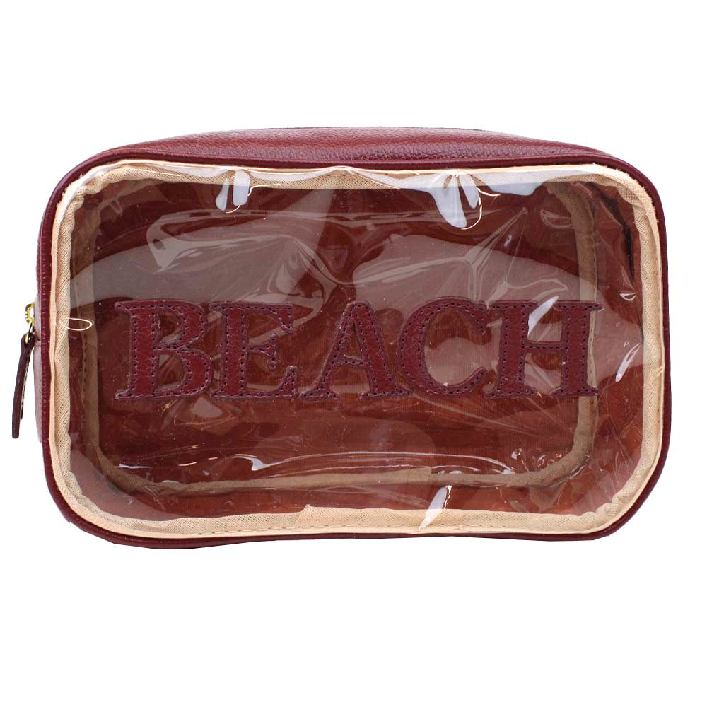 Necessaire Anne Beach Burgundy Liso Pronta Entrega