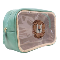 Necessaire Anne Beach Leão Alceu em Couro e Vinil Personalizada