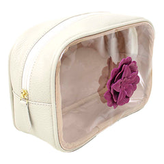 Necessaire Anne Beach Camélia em Couro e Vinil Personalizada