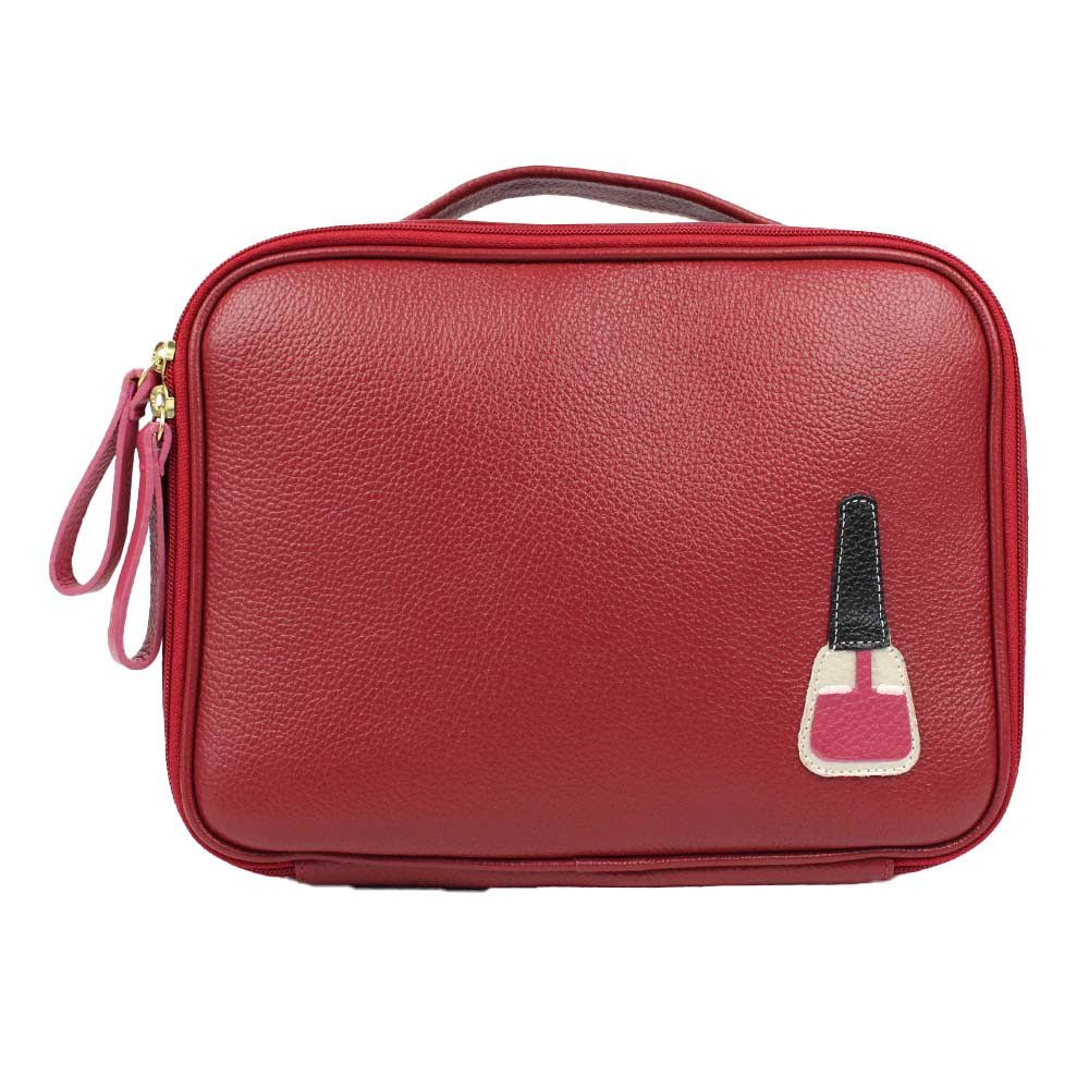 Necessaire Esmalte Vermelho Liso com Chiclete Pronta Entrega