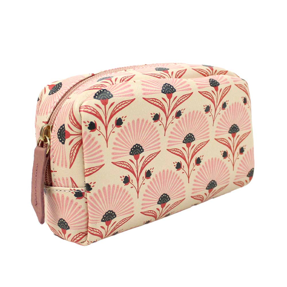 Necessaire Julie P Estampa Leque com Algodão Doce Liso Pronta Entrega